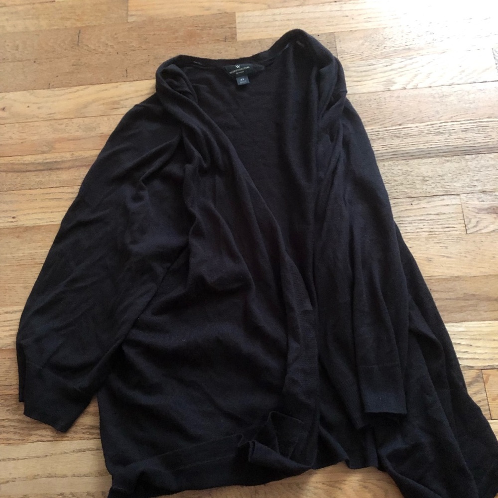 Worthington black open front sweater
